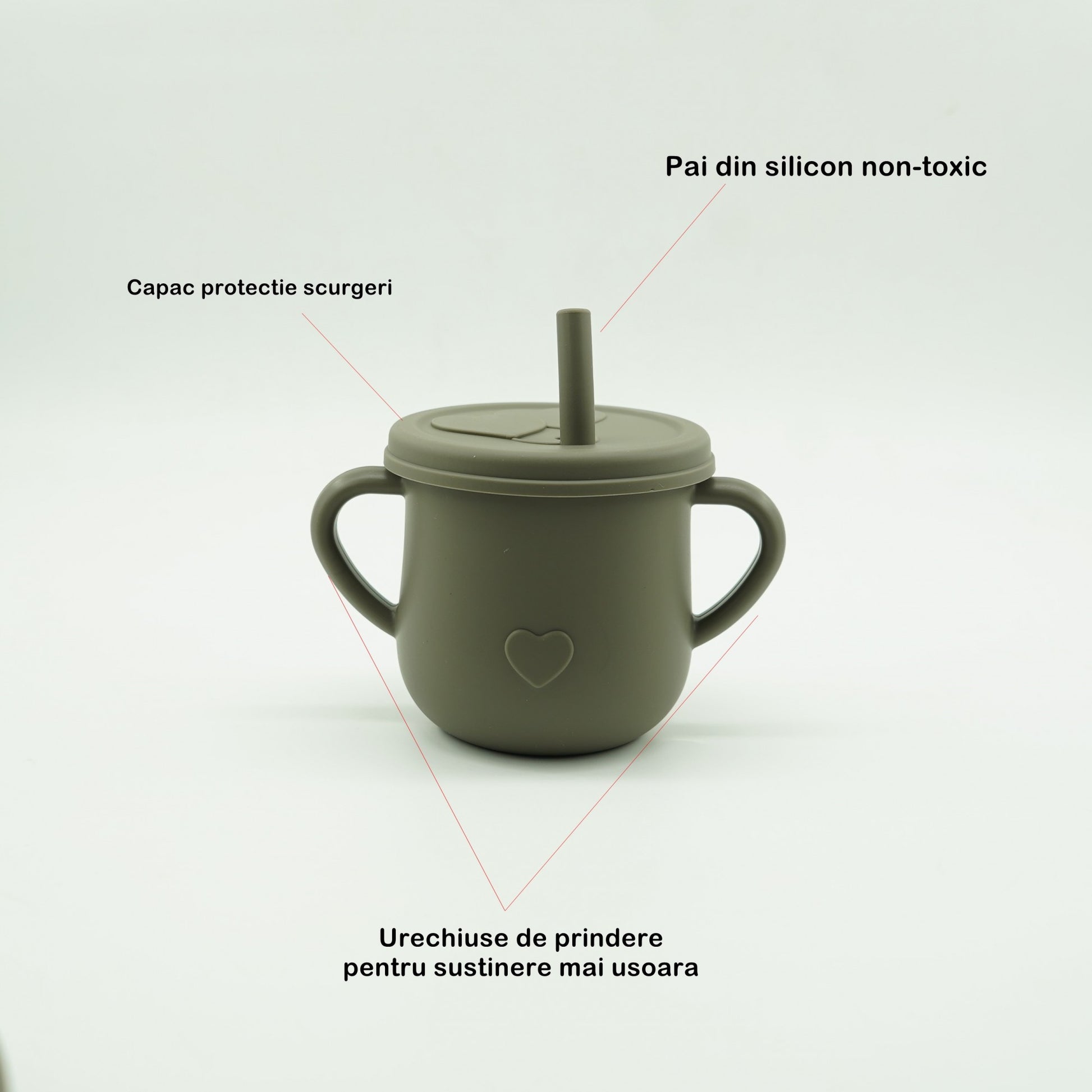 Set 8 piese diversificare bebelusi si copii din silicon Flippy, baveta, farfurie compartimentata cu ventuza, bol cu ventuza, tacamuri din lemn si silicon, cana pentru gustari, fara alergeni, verde inchis-5