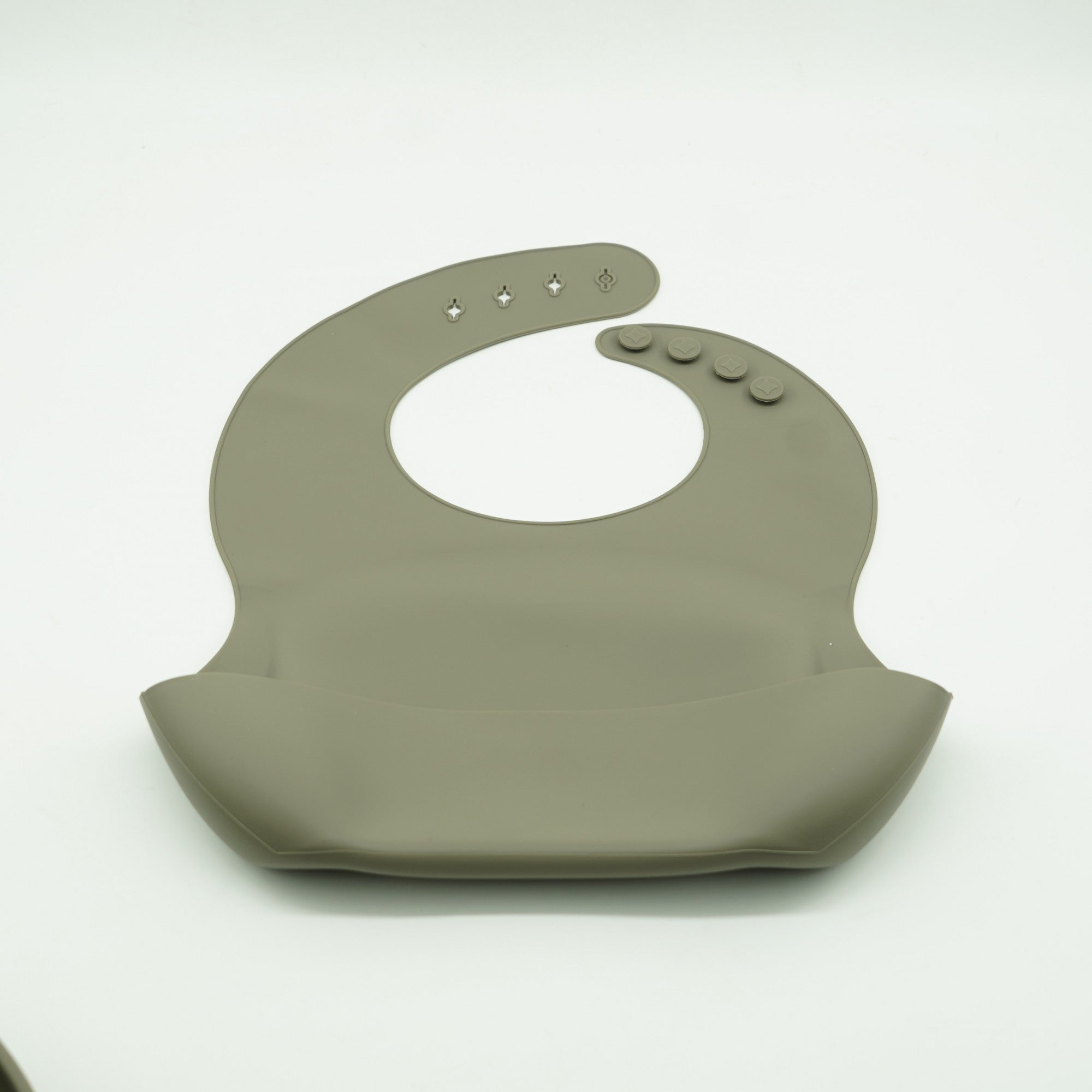 Set 8 piese diversificare bebelusi si copii din silicon Flippy, baveta, farfurie compartimentata cu ventuza, bol cu ventuza, tacamuri din lemn si silicon, cana pentru gustari, fara alergeni, verde inchis-7