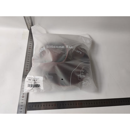 Set 8 piese diversificare bebelusi si copii din silicon Flippy, baveta, farfurie compartimentata cu ventuza, bol cu ventuza, tacamuri din lemn si silicon, cana pentru gustari, fara alergeni, maro-7