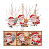 Set 9 Decoratiuni de Craciun din Lemn, Flippy, cu Snur pentru Agatare in Brad, 3 Modele, Model Mos Craciun cu Brad, Ren si Cadouri, Diferite Dimensiuni, Multicolor-0