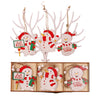 Set 9 Decoratiuni de Craciun din Lemn, Flippy, cu Snur pentru Agatare in Brad, Model Oameni de Zapada, 3 Modele, Diferite Dimensiuni, Multicolor-0
