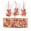 Set 9 Decoratiuni de Craciun din Lemn, Flippy, cu Snur pentru Agatare in Brad, Model Reni, 3 Modele, Diferite Dimensiuni, Multicolor-0