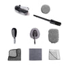 Set 9 Piese pentru Spalat Auto, Flippy, din Plastic si Microfibra, Perii si Lavete, Model B, Gri-0