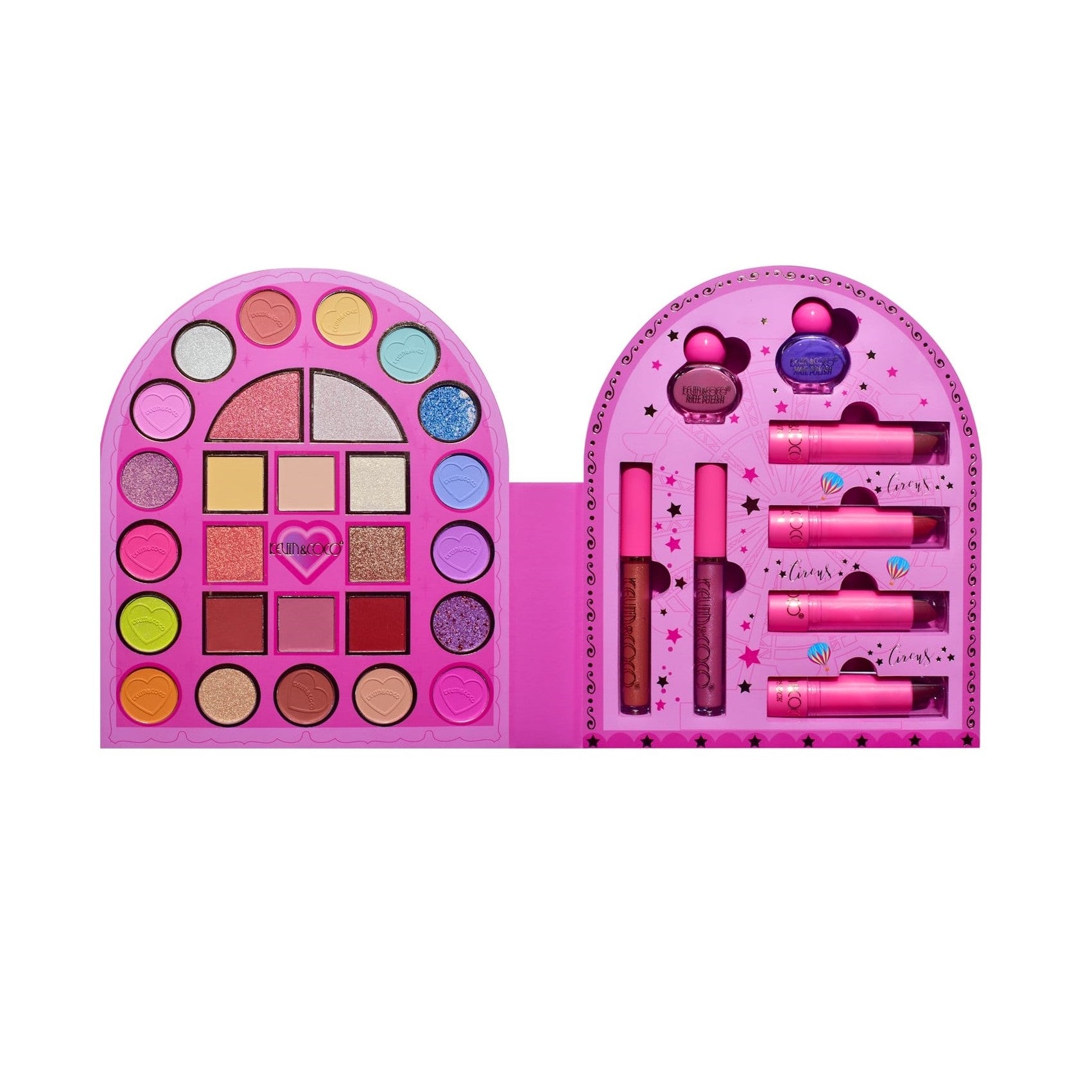 Set 9 Produse de Machiaj, KEVIN & COCO, Arch Circus, 27 culori, 17 x 22.5 x 3.3 cm-8