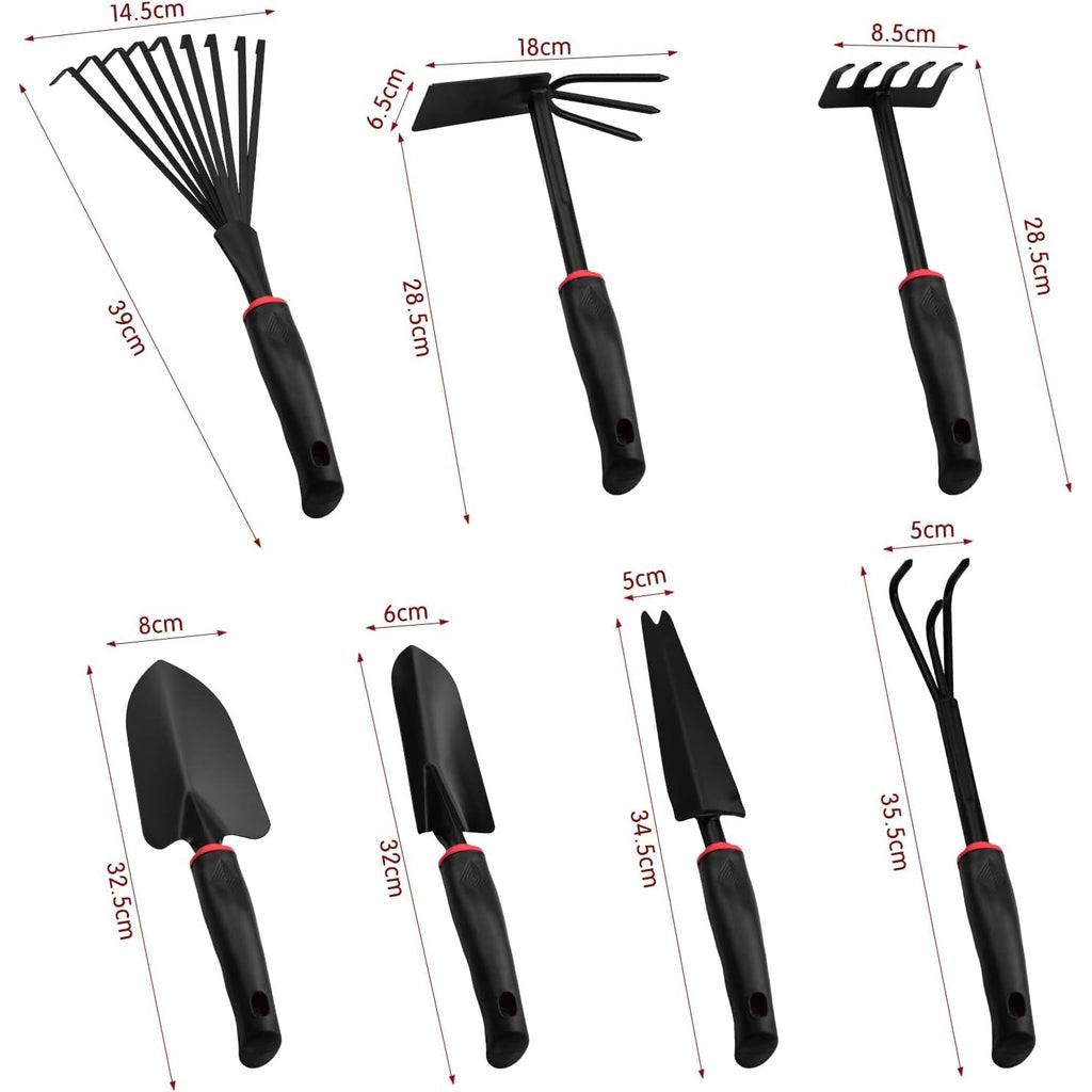 Set 9 Unelte de Gradina Flippy, pentru Plantare Prelucrare Sol si Ingrijire Plante, Material PVC si cardboard, 25 x 14.5 cm, negru-2
