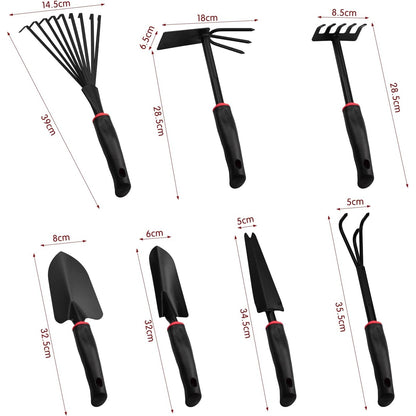 Set 9 Unelte de Gradina Flippy, pentru Plantare Prelucrare Sol si Ingrijire Plante, Material PVC si cardboard, 25 x 14.5 cm, negru-2