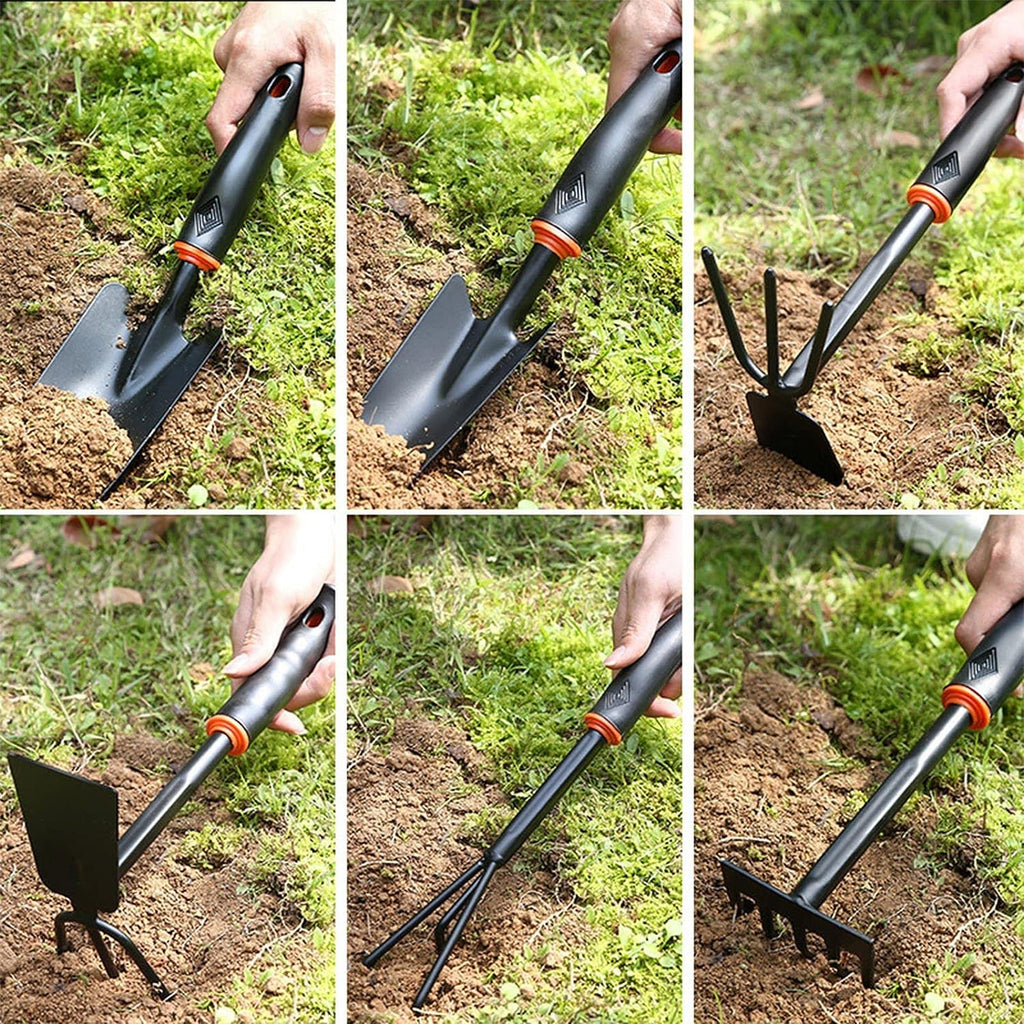 Set 9 Unelte de Gradina Flippy, pentru Plantare Prelucrare Sol si Ingrijire Plante, Material PVC si cardboard, 25 x 14.5 cm, negru-5