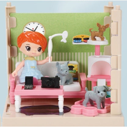 Set adapost pentru animalute Flippy, casa de papusi cu mobilier si ustensile, activitati distractive-1