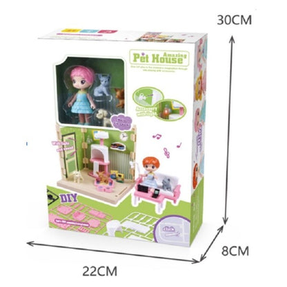 Set adapost pentru animalute Flippy, casa de papusi cu mobilier si ustensile, activitati distractive-2
