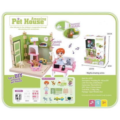 Set adapost pentru animalute Flippy, casa de papusi cu mobilier si ustensile, activitati distractive-4