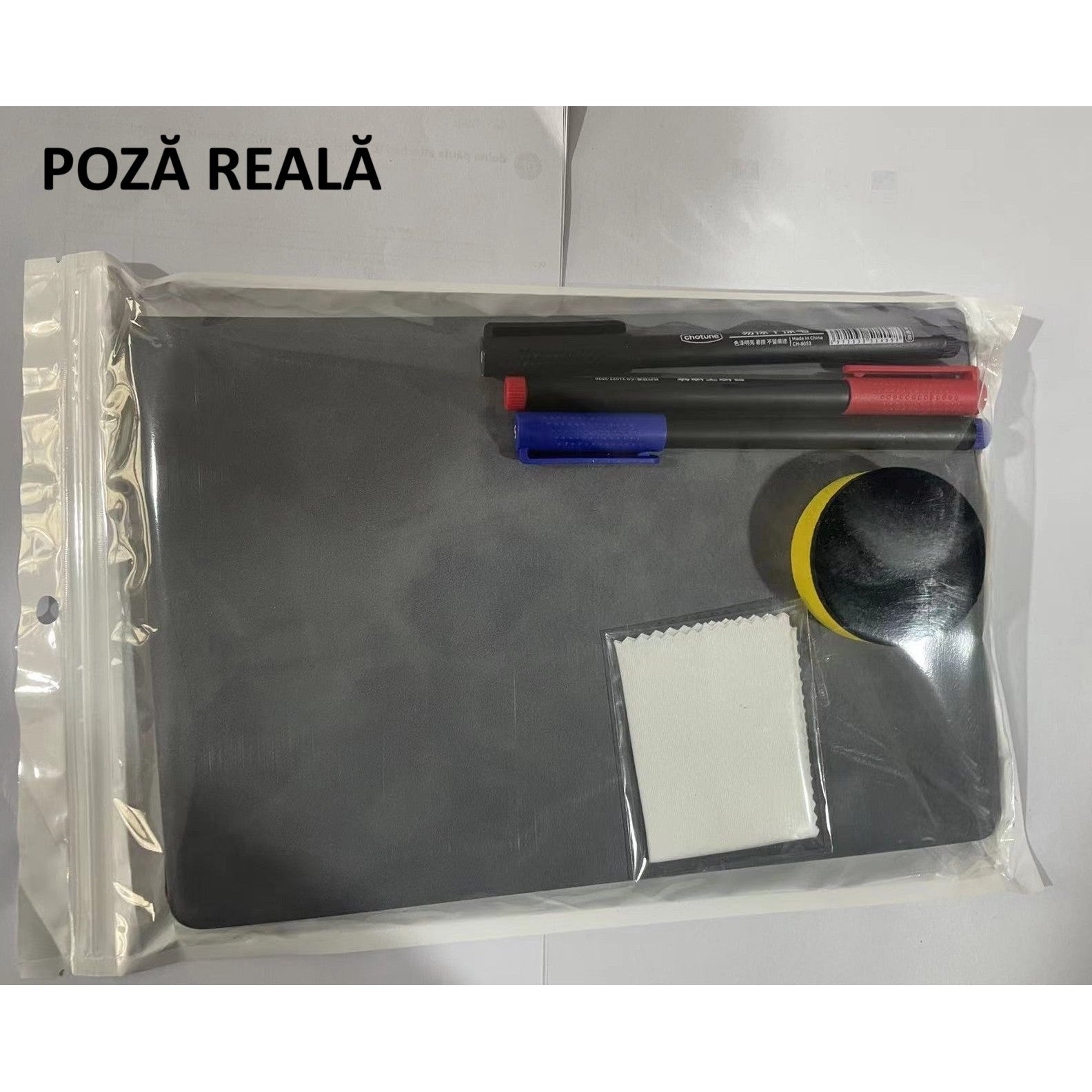 Set Agenda A5 Reutilizabila cu Pagini Tip Tabla, Agenda Pagini Albe cu Stergere Uscata, 3 Markere, 1 Burete și 1 Laveta de sters, Portabila, 24 x 16.5 cm, Coperta Piele, Maro-6
