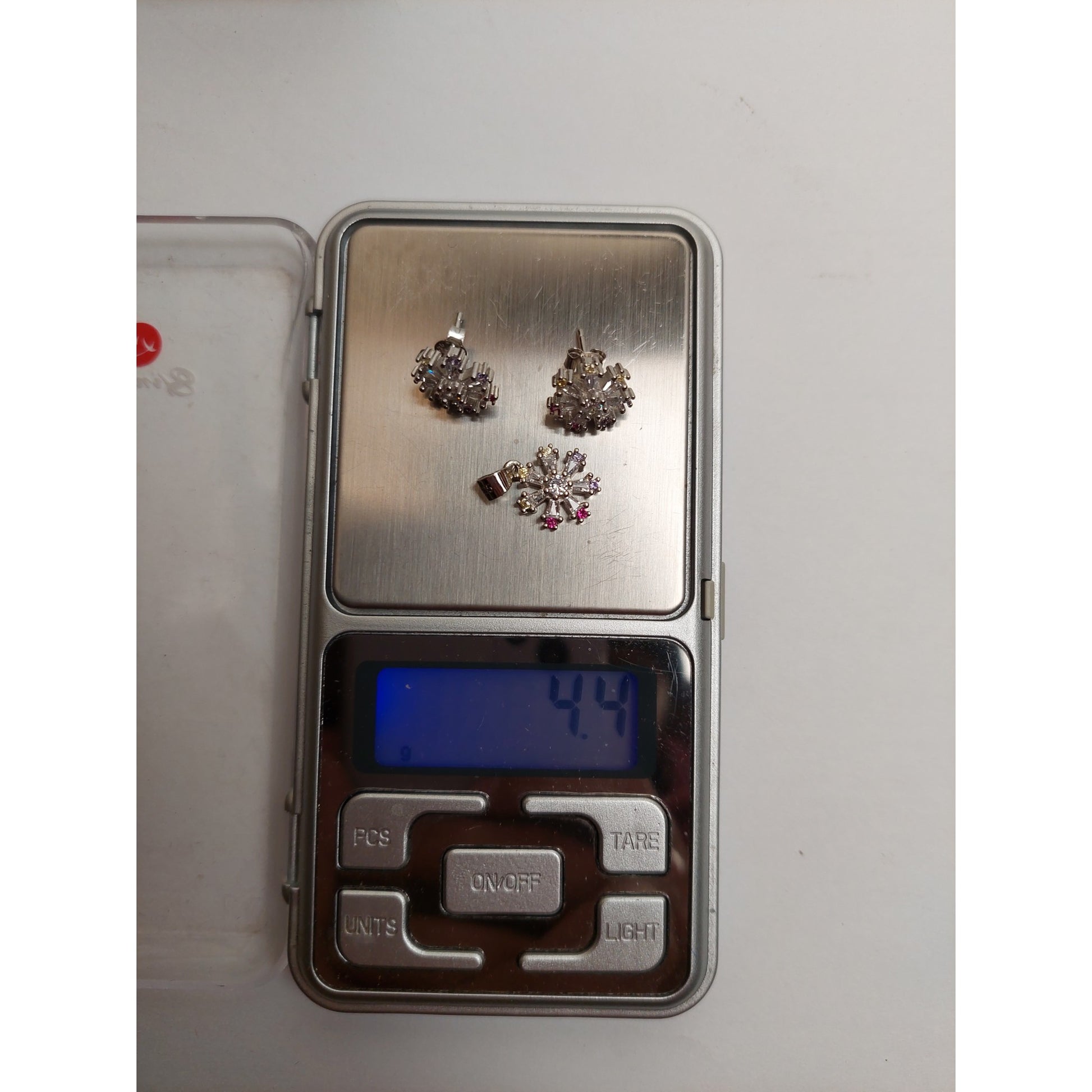 Set Argint 925 Floare cu Margini Colorate, Jolie Silver, 4.4g, 1.5 cm x 1.7 cm-3