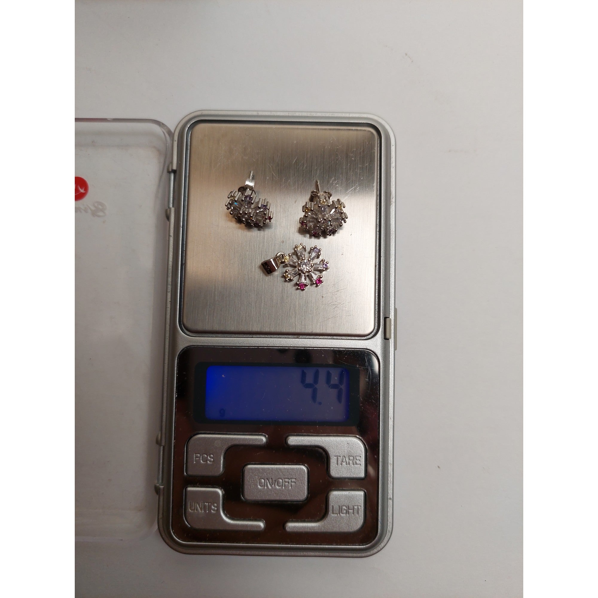 Set Argint 925 Floare cu Margini Colorate, Jolie Silver, 4.4g, 1.5 cm x 1.7 cm-3