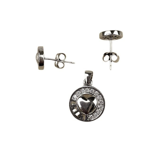 Set Argint 925 Inima in Cerc-2