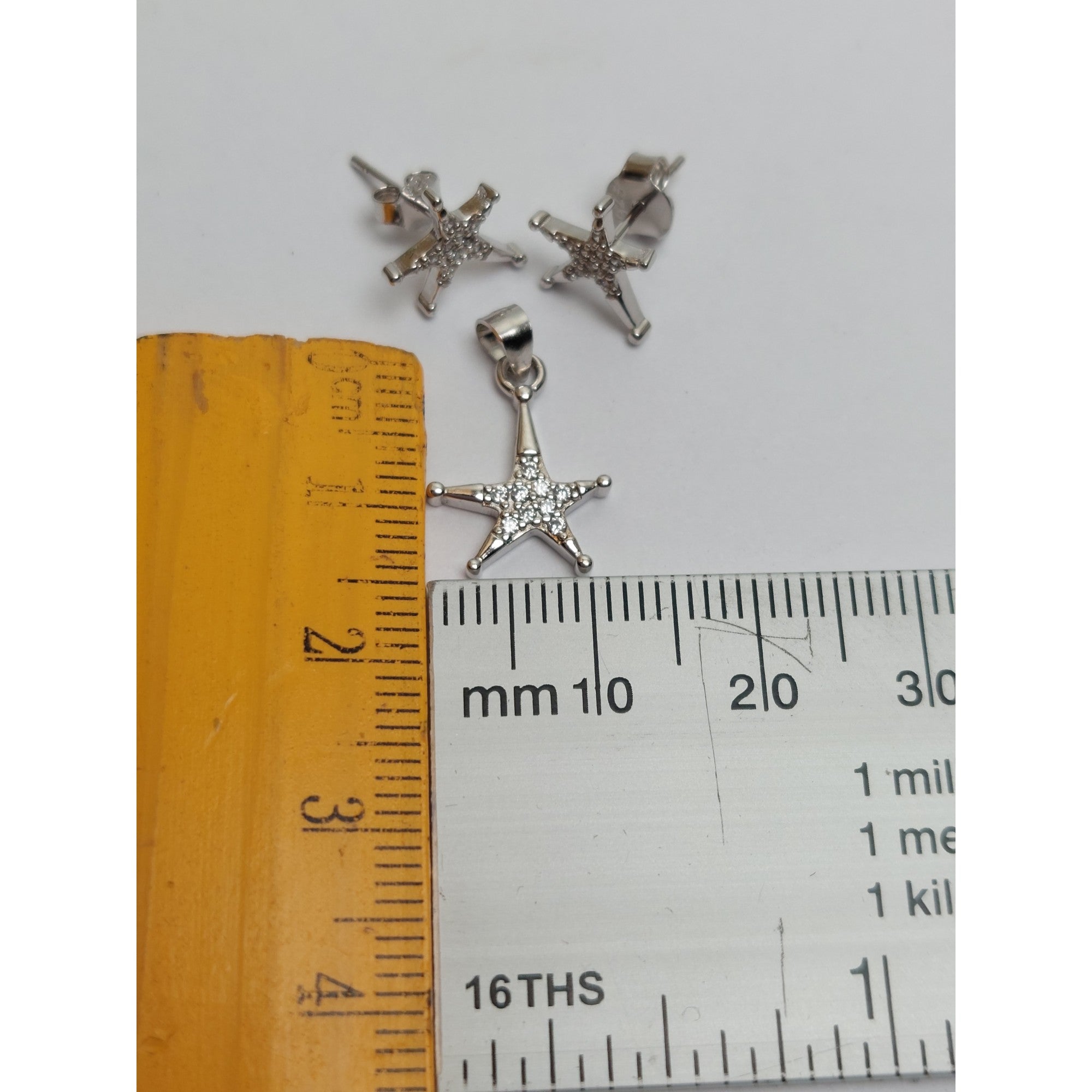 Set Argint 925 Stelute Asimetrice, Jolie Silver, 1.8g, 1.5 cm x 1.1 cm-2