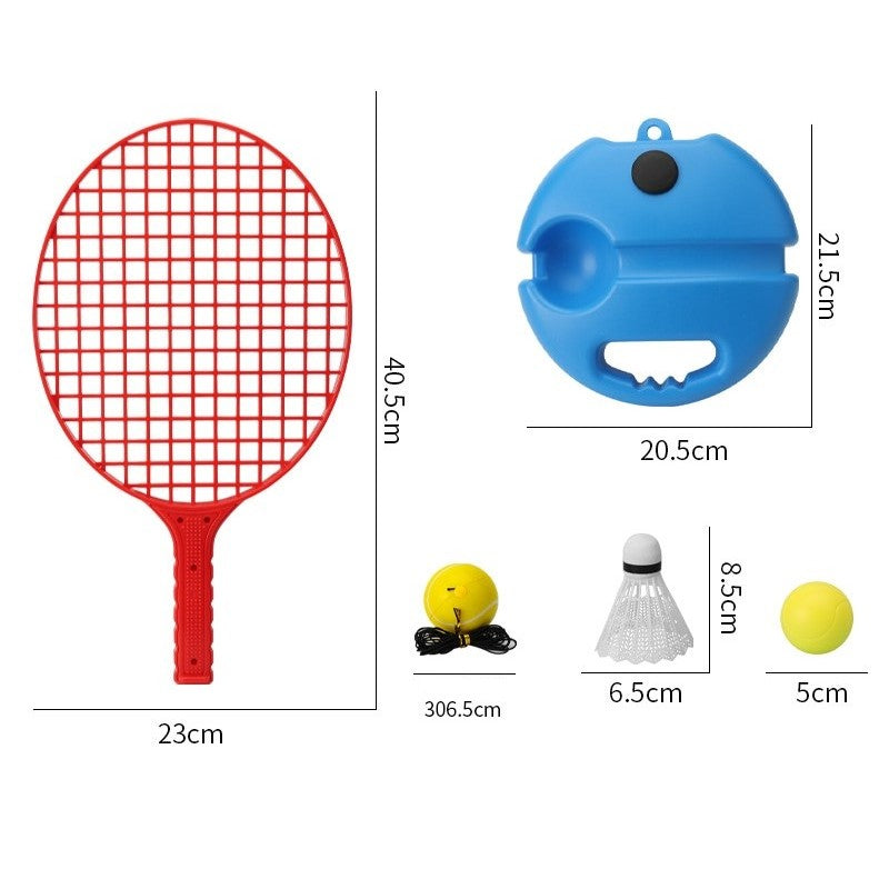 Set Badminton pentru Copii, Flippy, Doua Palete, Fluturas, 2 Mingi, Minge cu Elastic pentru Antrenament, Suport de Prindere Stabil, 40.5x23 cm, Rosu Galben-2