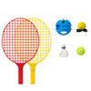 Set Badminton pentru Copii, Flippy, Doua Palete, Fluturas, 2 Mingi, Minge cu Elastic pentru Antrenament, Suport de Prindere Stabil, 40.5x23 cm, Rosu Galben-0