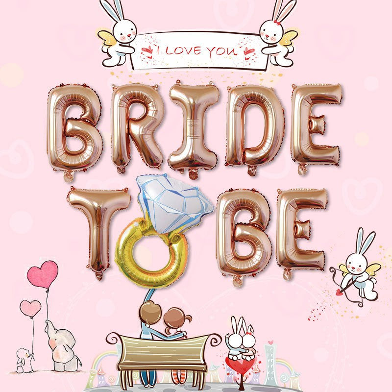Set Baloane din Folie Metalizată, Flippy, Model Bride To Be, Litere de 40 cm, Baloane Party, Ambalaj Individual, Pai Inclus, Roz-1