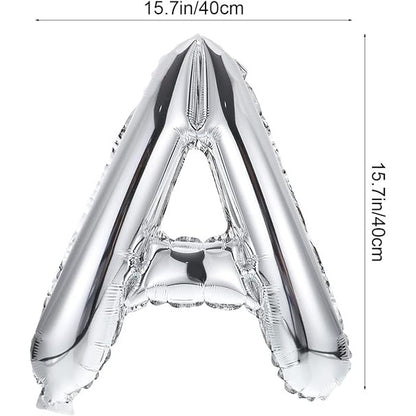 Set Baloane din Folie Metalizată, Flippy, Model Congrats, Litere de 40 cm, Baloane Absolvire, Ambalaj Individual, Pai inclus, Argintiu-4