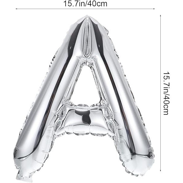 Set Baloane din Folie Metalizată, Flippy, Model Congrats, Litere de 40 cm, Baloane Absolvire, Ambalaj Individual, Pai inclus, Argintiu-4