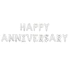Set Baloane din Folie Metalizată, Flippy, Model Happy Anniversary, Litere de 40 cm, Baloane Party, Ambalaj Individual, Pai inclus, Argintiu-0