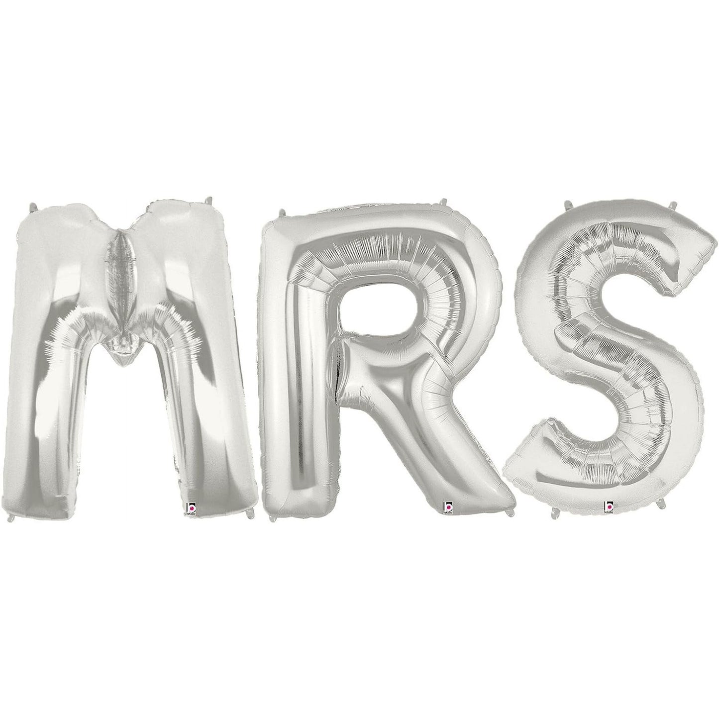 Set Baloane din Folie Metalizata, Flippy, Figurine Litere, Model MR&MRS, Tema Nunta, 40 cm, Baloane Party, Ambalaj Individual, Pai inclus, Umflare cu Aer sau Heliu, Argintiu-3