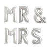 Set Baloane din Folie Metalizata, Flippy, Figurine Litere, Model MR&MRS, Tema Nunta, 40 cm, Baloane Party, Ambalaj Individual, Pai inclus, Umflare cu Aer sau Heliu, Argintiu-0