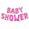 Set baloane din folie metalizată, Model Baby Shower, Cu ață de prindere, litere de 40 cm, Baloane Party, Roz-0