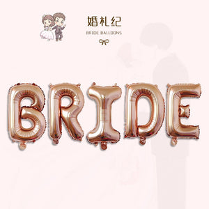 Set baloane din folie metalizată, Model Bride , litere de 40 cm, Baloane Party, Roz-0