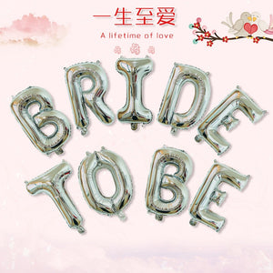 Set baloane din folie metalizată, Model Bride To Be, litere de 40 cm, Baloane Party, Argintiu-0