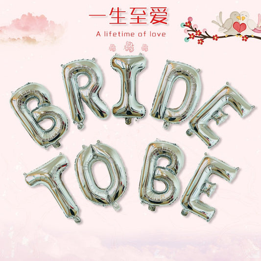 Set baloane din folie metalizată, Model Bride To Be, litere de 40 cm, Baloane Party, Argintiu-0