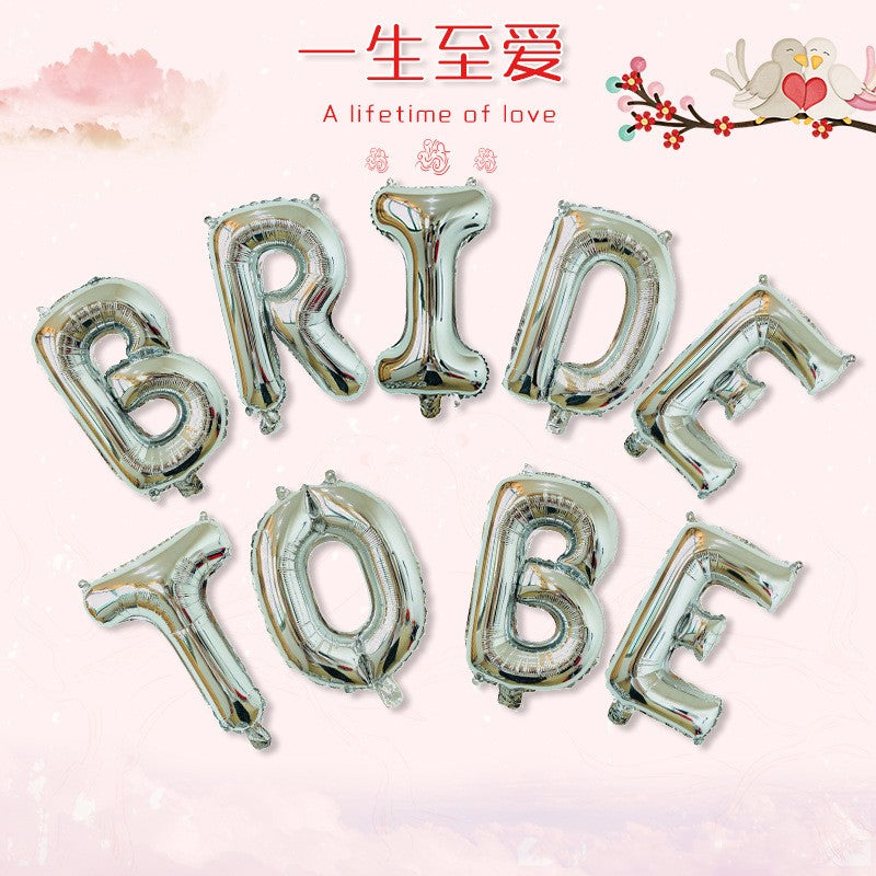 Set baloane din folie metalizată, Model Bride To Be, litere de 40 cm, Baloane Party, Argintiu-0