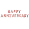 Set baloane din folie metalizată, Model Happy Anniversary, litere de 40 cm, Baloane Party, Roz-0