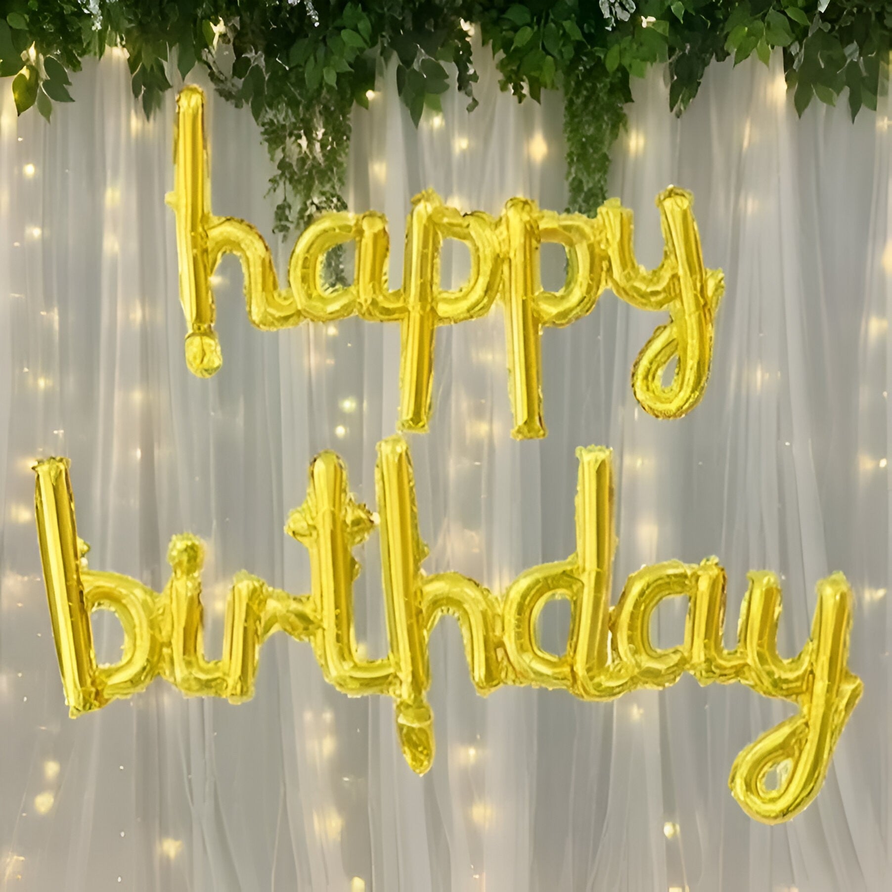 Set Baloane din Folie Metalizată, Flippy, Model Happy Birthday, 45x85 cm, 45x124cm, Baloane Party, Ambalaj Individual, Pai inclus, Gold-1