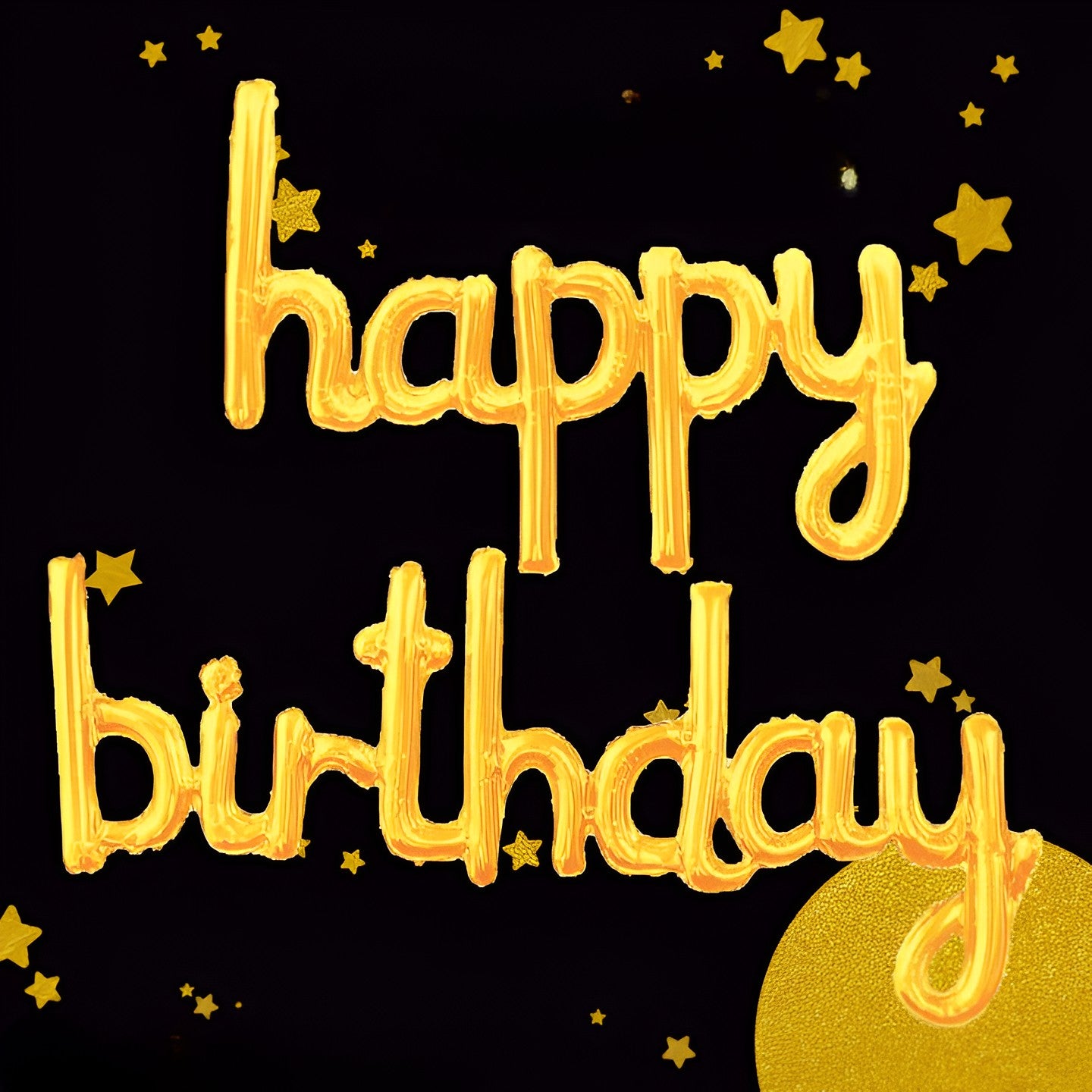 Set Baloane din Folie Metalizată, Flippy, Model Happy Birthday, 45x85 cm, 45x124cm, Baloane Party, Ambalaj Individual, Pai inclus, Gold-2