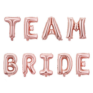 Set baloane din folie metalizată, Model Team Bride, litere de 40 cm, Baloane Party, Roz-0