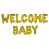 Set baloane din folie metalizată, Model WELCOME BABY, litere de 40 cm, Baloane Party, Gold-0