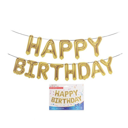 Set baloane folie Flippy, Happy Birthday, 40 cm, auriu-1