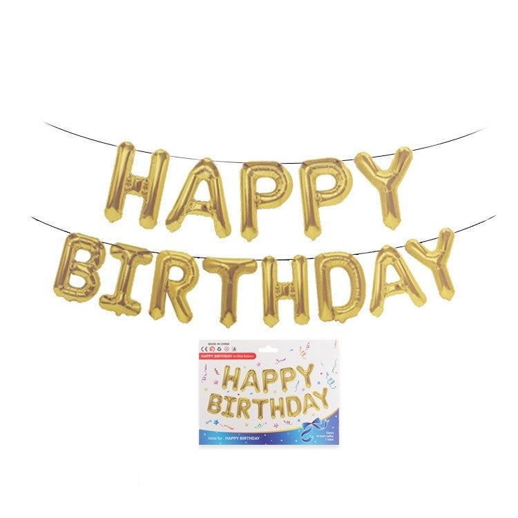 Set baloane folie Flippy, Happy Birthday, 40 cm, auriu-1
