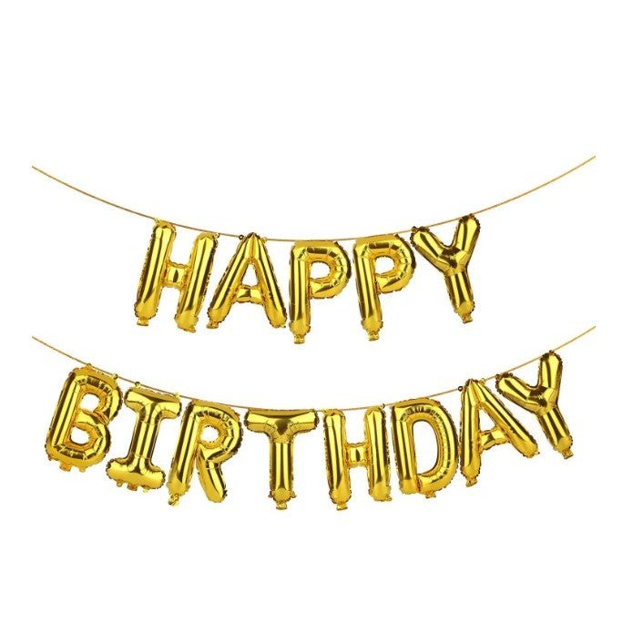 Set baloane folie Flippy, Happy Birthday, 40 cm, auriu-0