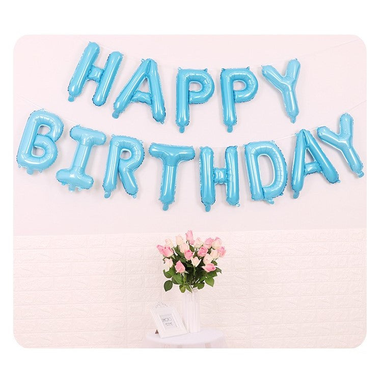 Set baloane folie Flippy, Happy Birthday, 40 cm, baby blue-2