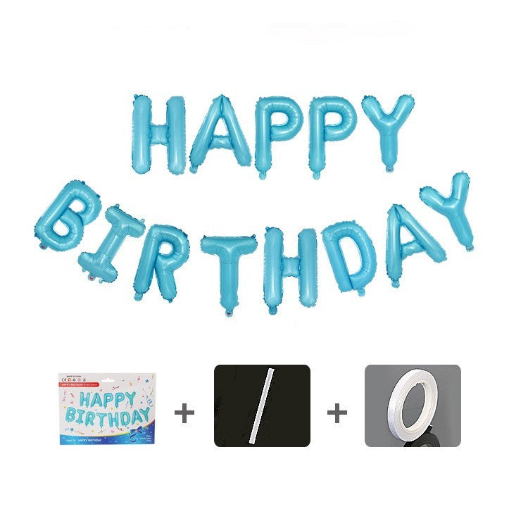 Set baloane folie Flippy, Happy Birthday, 40 cm, baby blue-3