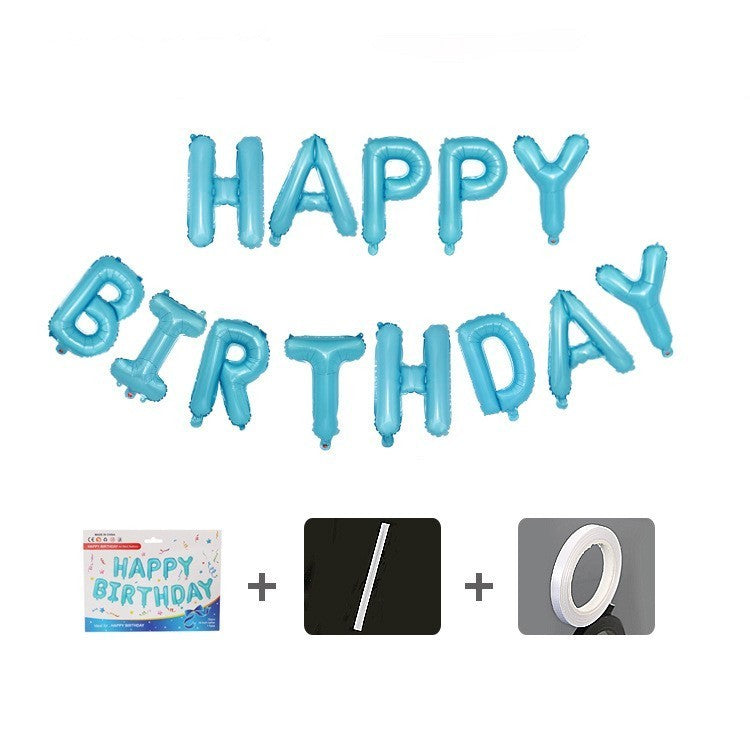 Set baloane folie Flippy, Happy Birthday, 40 cm, baby blue-2