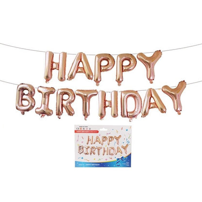 Set baloane folie Flippy, Happy Birthday, 40 cm, rose gold-1