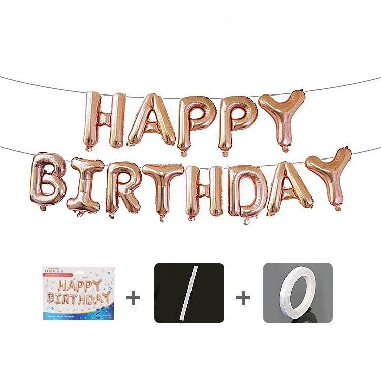 Set baloane folie Flippy, Happy Birthday, 40 cm, rose gold-1