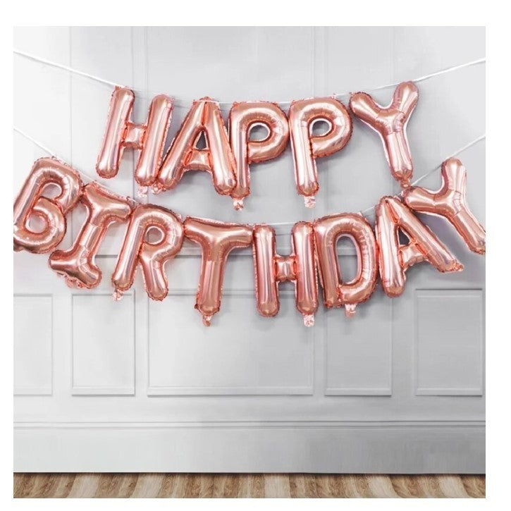 Set baloane folie Flippy, Happy Birthday, 40 cm, rose gold-2