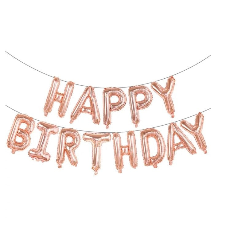 Set baloane folie Flippy, Happy Birthday, 40 cm, rose gold-0