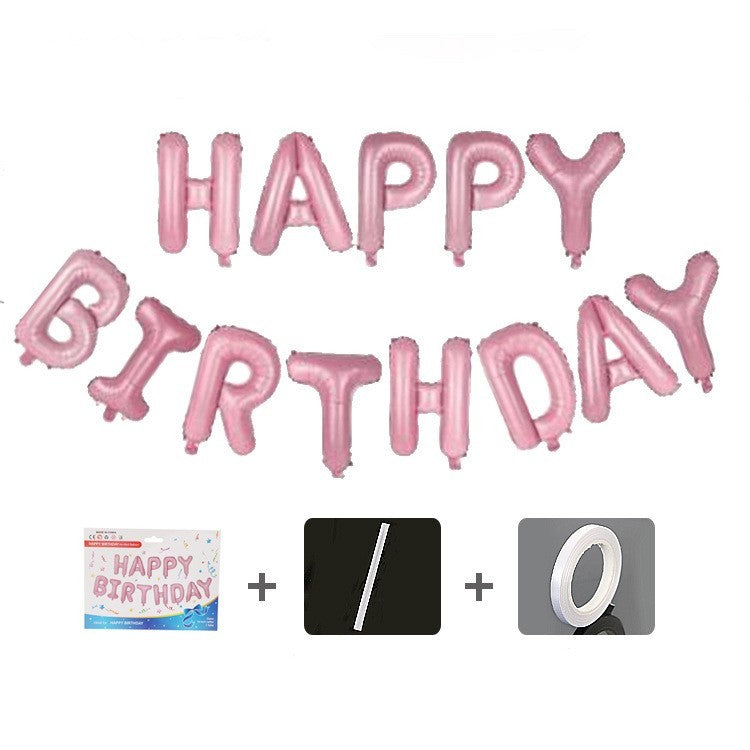 Set baloane folie Flippy, Happy Birthday, 40 cm, roz deschis-2