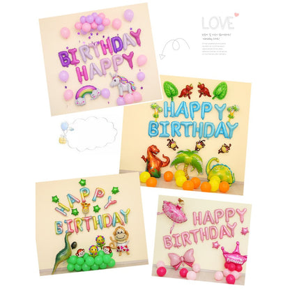 Set baloane folie Flippy, Happy Birthday, 40 cm, roz deschis-4