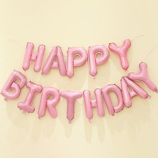 Set baloane folie Flippy, Happy Birthday, 40 cm, roz deschis-1